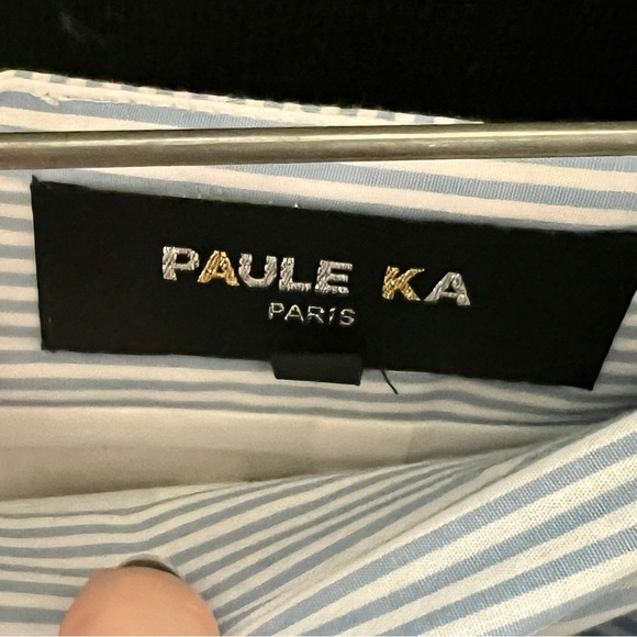 White and Blue Ruched Pencil Skirt Knee-Length - Picture 3 of 7